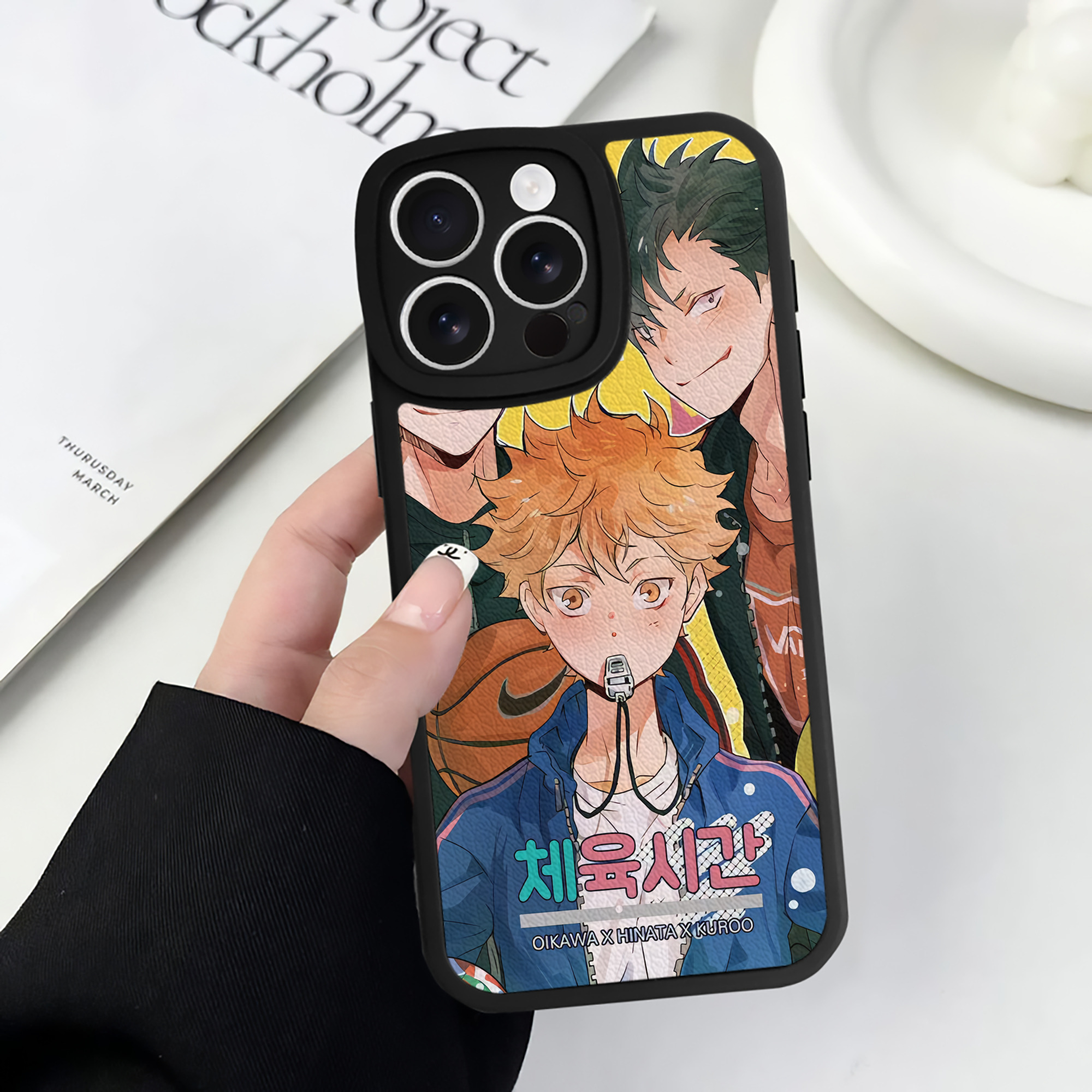 （画像用） ハイキュー!! Haikyu!! 【iPhone 16シリーズ対応】シリコンスマホケース（レザー調） 材質：シリコン